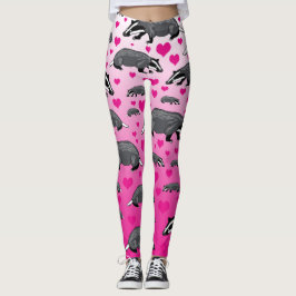 Roze Dasen En Hartjes Leggings