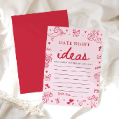 Roze Date Night Ideeën Bruidsfeest Spel Kaart