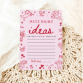 Roze Date Night Ideeën Bruidsfeest Spel Kaart