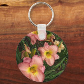 Roze Daylilies Sleutelhanger (Voorkant)