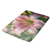 Roze Daylily Floral Badmat (Gekanteld)