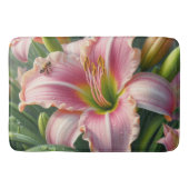 Roze Daylily Floral Badmat (Voorkant)