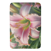 Roze Daylily Floral Badmat (Voorkant Verticaal)