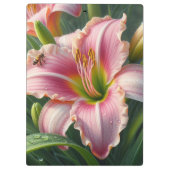 Roze Daylily Floral Klembord (Achterkant)