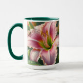 Roze Daylily Floral Mok (Links)