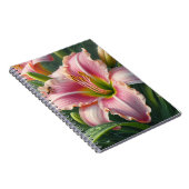 Roze Daylily Floral Notitieboek (Rechterzijde)
