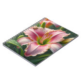 Roze Daylily Floral Notitieboek (Linkerzijde)