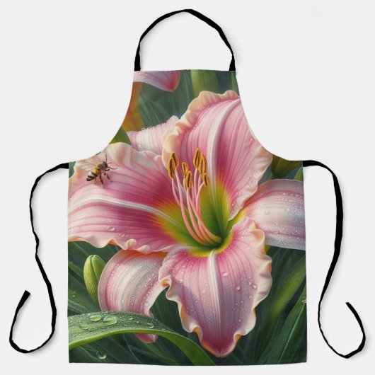 Roze Daylily Floral Schort (Voorkant)
