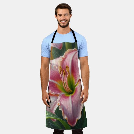 Roze Daylily Floral Schort (Gedragen)