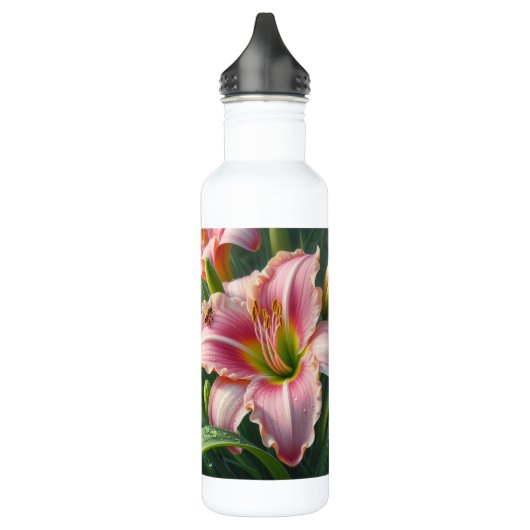 Roze Daylily Floral Waterfles (Links)