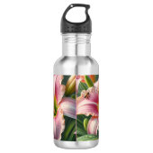 Roze Daylily Floral Waterfles (Voorkant)
