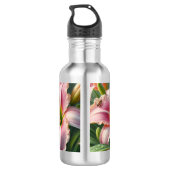 Roze Daylily Floral Waterfles (Achterkant)