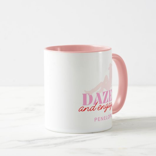 Roze Dazed & Engaged Bruidsfeest Favor Mok (Voorkant rechts)