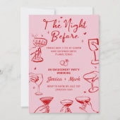 Roze de avond voor bruiloft repetitie diner kaart (Voorkant)