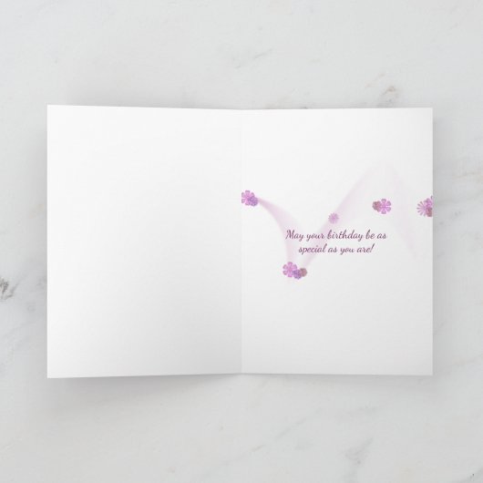 Roze de bloemverjaardag van de Papaver Kaart (Binnen)