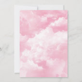 Roze De Bruid Is Op Wolk Nine Bruiloftsfeest Bedankkaart (Achterkant)
