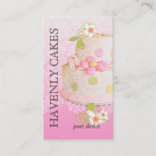 Roze + De Cake/de Bakkerij van het Huwelijk van de Visitekaartje