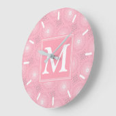 Roze de cirkelspatroon van het monogram grote klok (Hoek)
