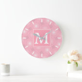 Roze de cirkelspatroon van het monogram grote klok (Huis)