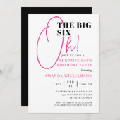 Roze de grote uitnodiging van de 60ste verjaardag  (Voorkant / Achterkant)