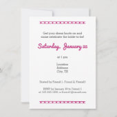 Roze de laatste drukte van de bruid kaart (Achterkant)