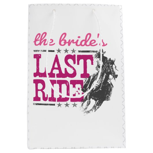 Roze de laatste drukte van de bruid medium cadeauzakje (Voorkant)