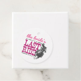Roze De Laatste Rit van de Bruid Bedankjes Labels