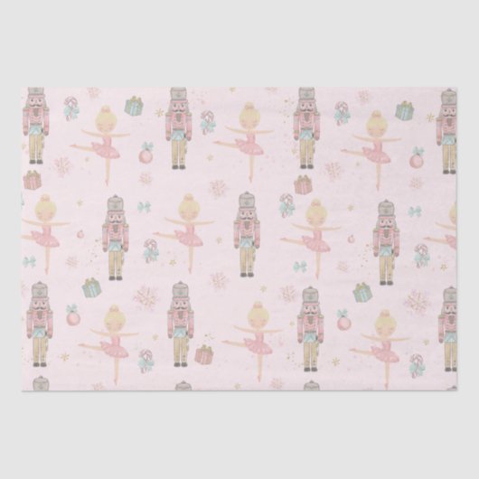 Roze De Notenkraker Kerst Ballet Decoupage Tissuepapier (Voorkant)