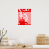 Roze de Riveter "We kunnen het!" Poster (Keuken)