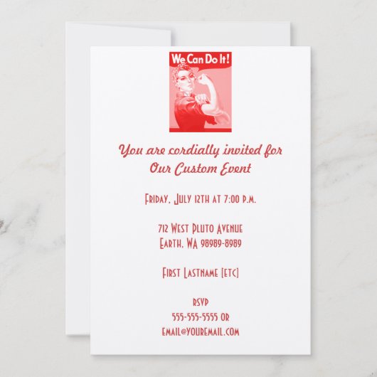 Roze de Riveter "We kunnen het!" Poster Kaart (Voorkant)