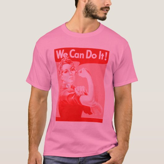 Roze de Riveter "We kunnen het!" T-shirt (Voorkant)