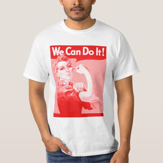 Roze de Riveter "We kunnen het!" T-shirt (Voorkant)
