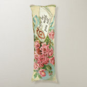  roze de Schrift van de Bloemen van Rozen Verse Lichaamskussen (Voorkant Verticaal)