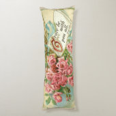  roze de Schrift van de Bloemen van Rozen Verse Lichaamskussen (Achterkant (Verticaal))