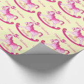 Roze, de zogenaamde rocking horse 5th verjaardagsp cadeaupapier (Hoek)