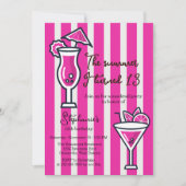 Roze De Zomer Dat Ik 13 Werd Mocktail Verjaardag Kaart (Voorkant)