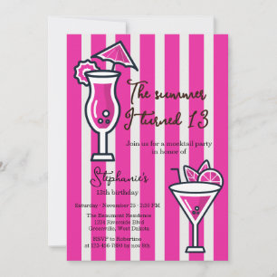 Roze De Zomer Dat Ik 13 Werd Mocktail Verjaardag Kaart