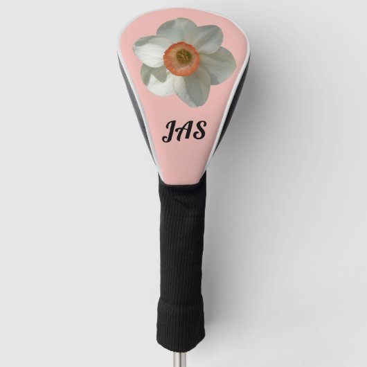 Roze deaffodilentestbloem golfheadcover (Voorkant)