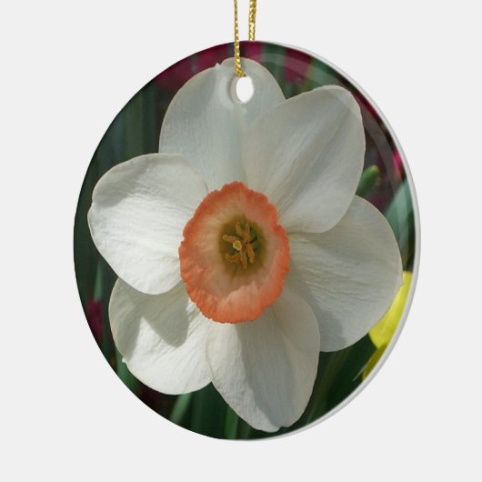 Roze deaffodilentestbloem keramisch ornament (Links)