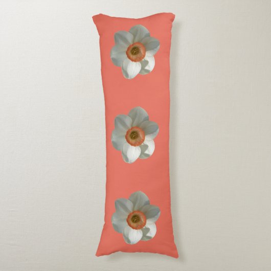 Roze deaffodilentestbloem lichaamskussen (Voorkant Verticaal)