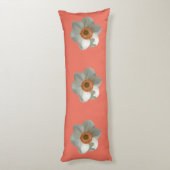 Roze deaffodilentestbloem lichaamskussen (Achterkant (Verticaal))