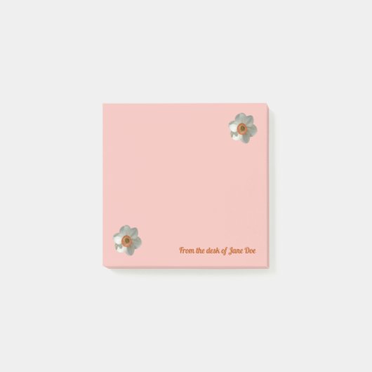 Roze deaffodilentestbloem post-it® notes (Voorkant)