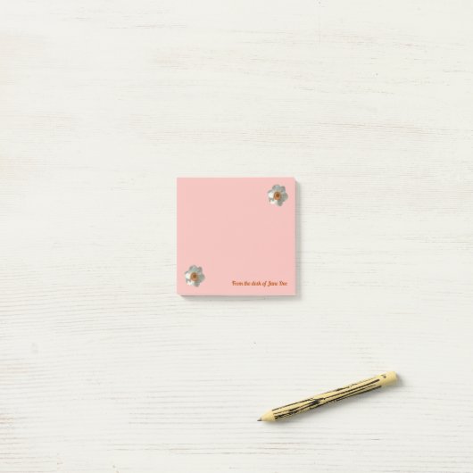 Roze deaffodilentestbloem post-it® notes (Op bureau)