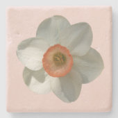 Roze deaffodilentestbloem stenen onderzetter (Voorkant)