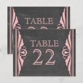 Roze deco-alkboard tabelnummer Briefkaart (Voorkant / Achterkant)