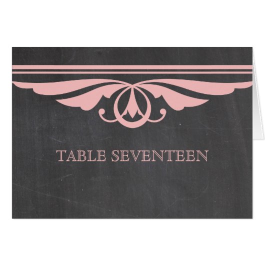 Roze deco-alkboard tabelnummer Kaart (Voorkant Horizontaal)