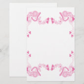 Roze deco Hearts Briefpapier (Voorkant / Achterkant)