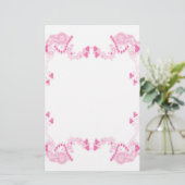Roze deco Hearts Briefpapier (Staand voorkant)