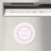 Roze Deco Retro sparen de Magnet van de Datum (Insitu (Vaatwasser))