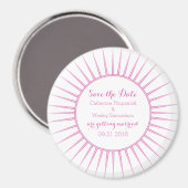 Roze Deco Retro sparen de Magnet van de Datum (Voorkant / Achterkant)
